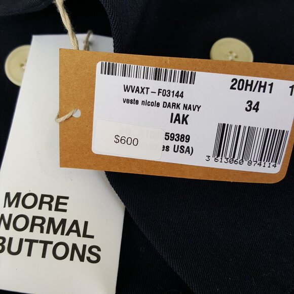 A.P.C ! 100% Virgin Wool DARK NAVY BLAZER  (EU/34) - Picture 8 of 8